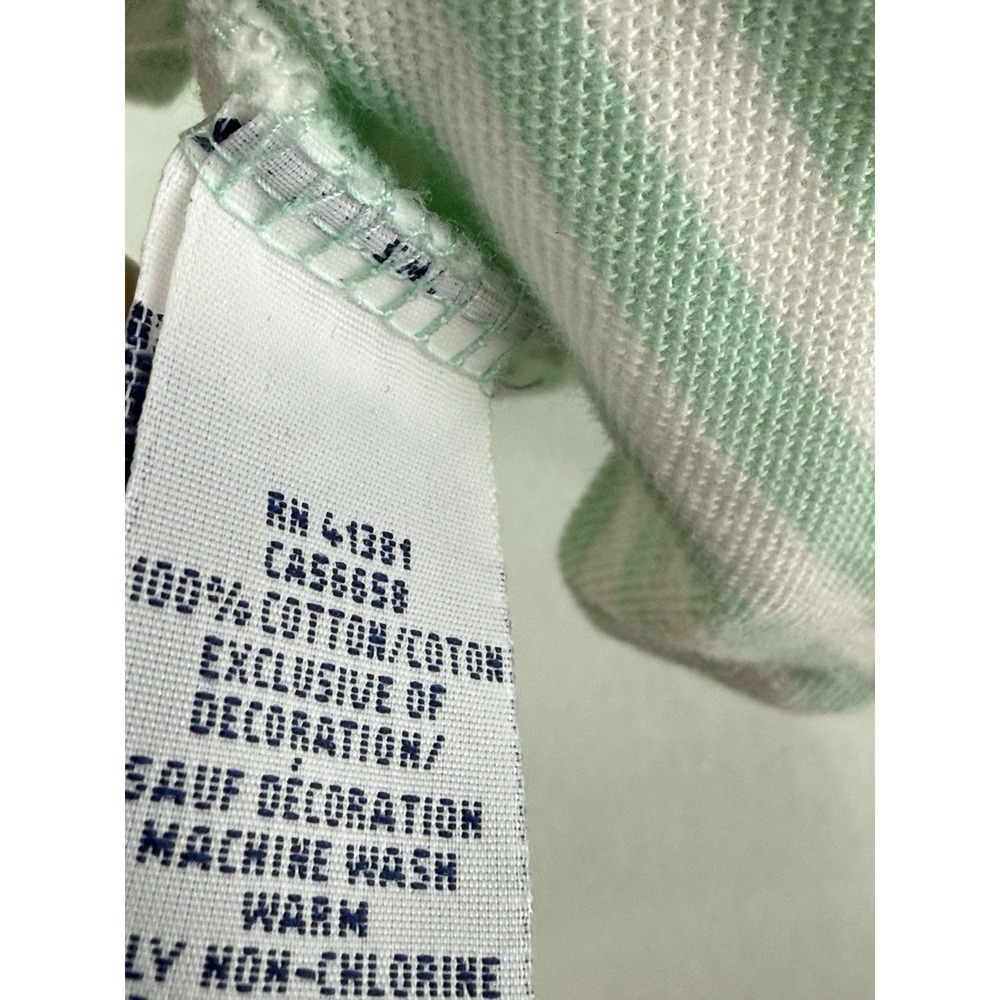 Polo Ralph Lauren Men's Light Green White Stripe Cotton Mesh Polo Size XXL - Picture 5 of 7